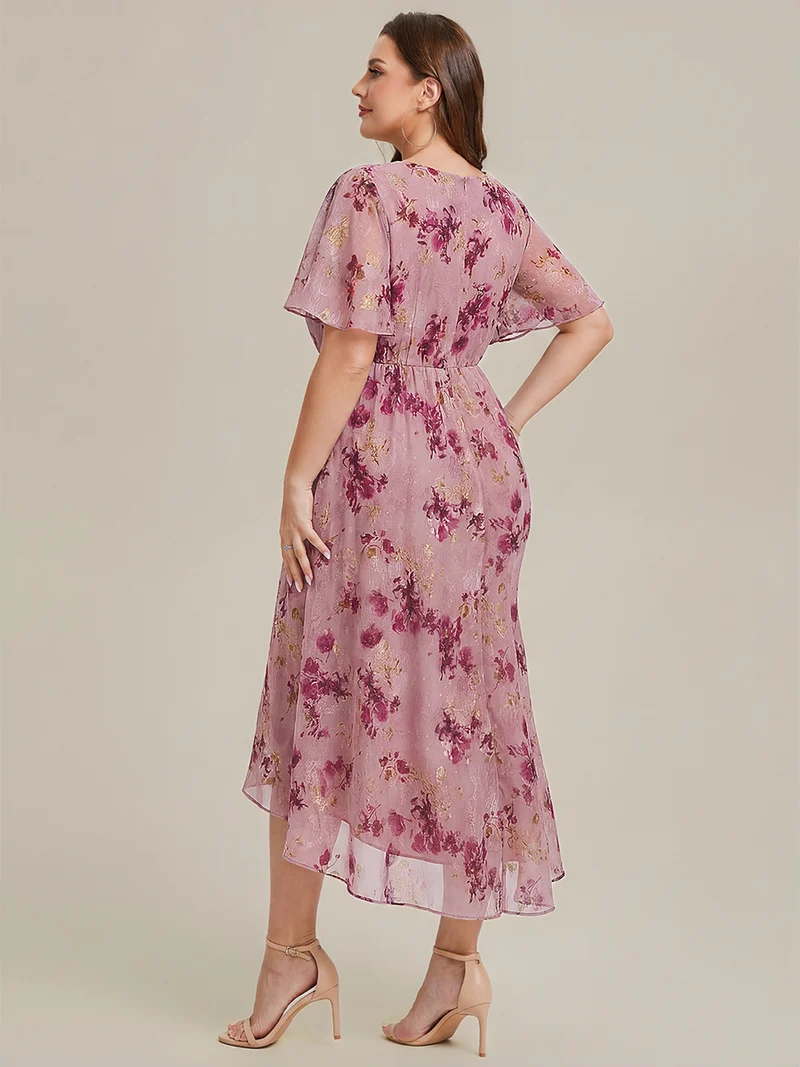 pretty FLORENCIA|Robe sirène en mousseline imprimée grande taille