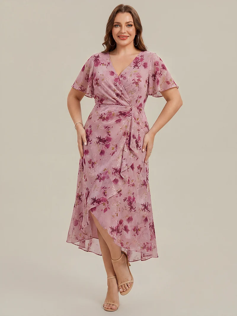 pretty FLORENCIA|Robe sirène en mousseline imprimée grande taille
