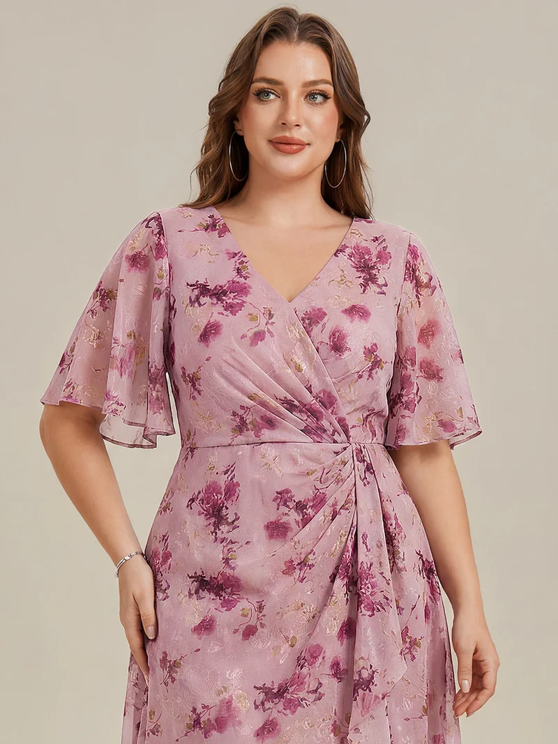 pretty FLORENCIA|Robe sirène en mousseline imprimée grande taille