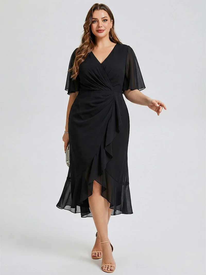 pretty FLORENCIA|Robe sirène en mousseline imprimée grande taille