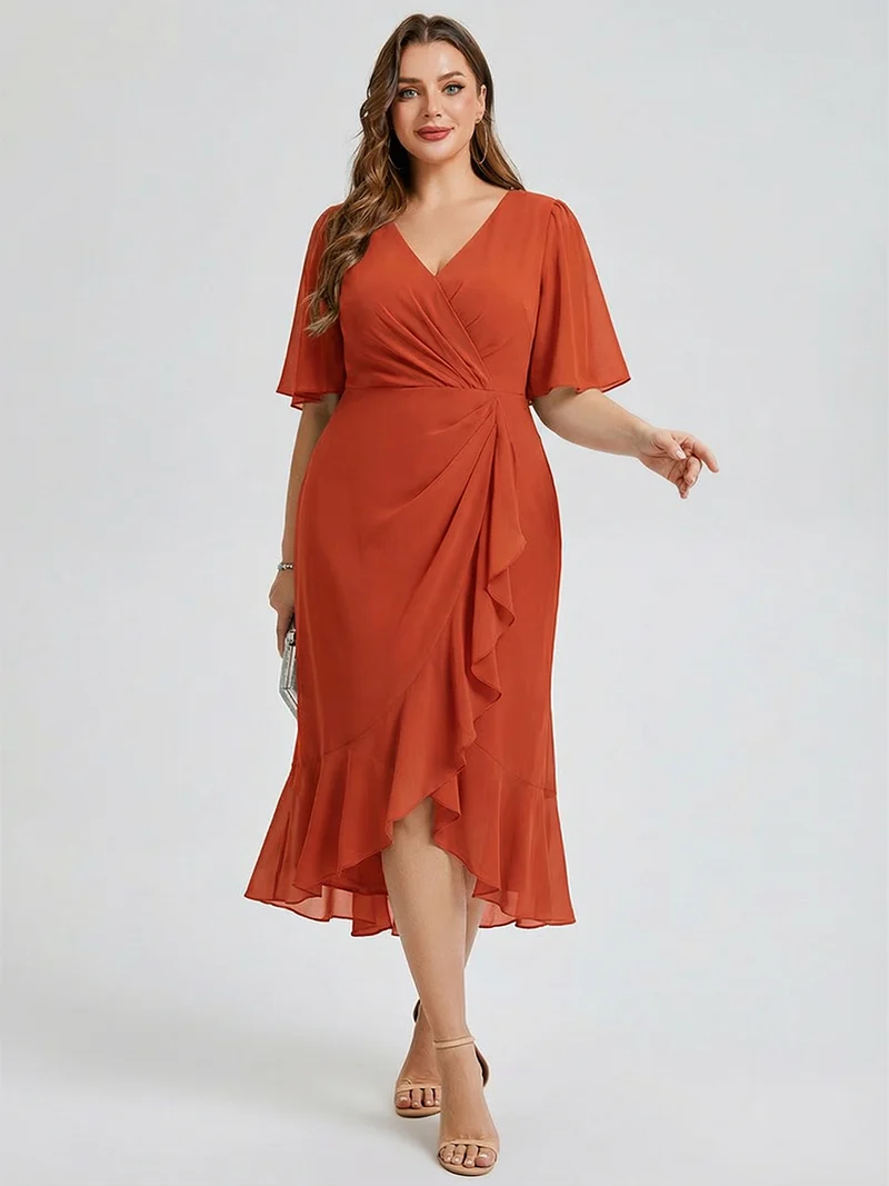 pretty FLORENCIA|Robe sirène en mousseline imprimée grande taille