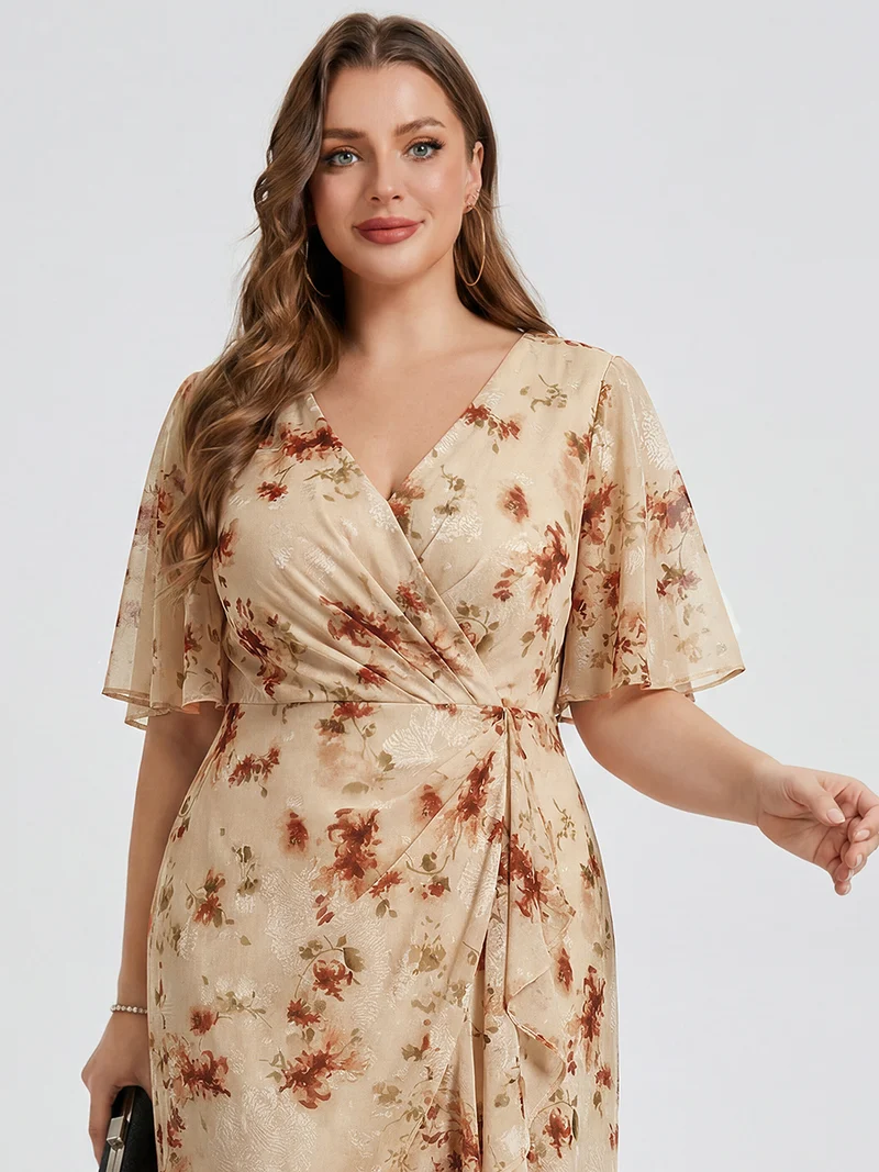 pretty FLORENCIA|Robe sirène en mousseline imprimée grande taille