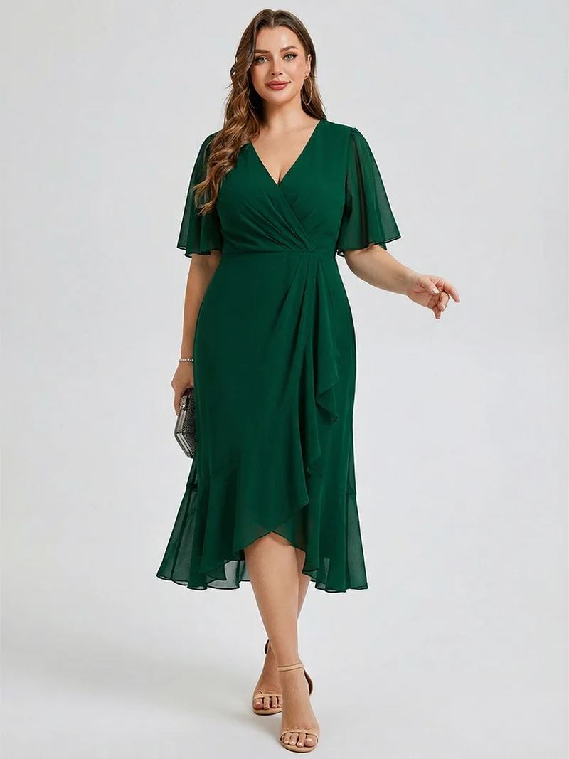pretty FLORENCIA|Robe sirène en mousseline imprimée grande taille