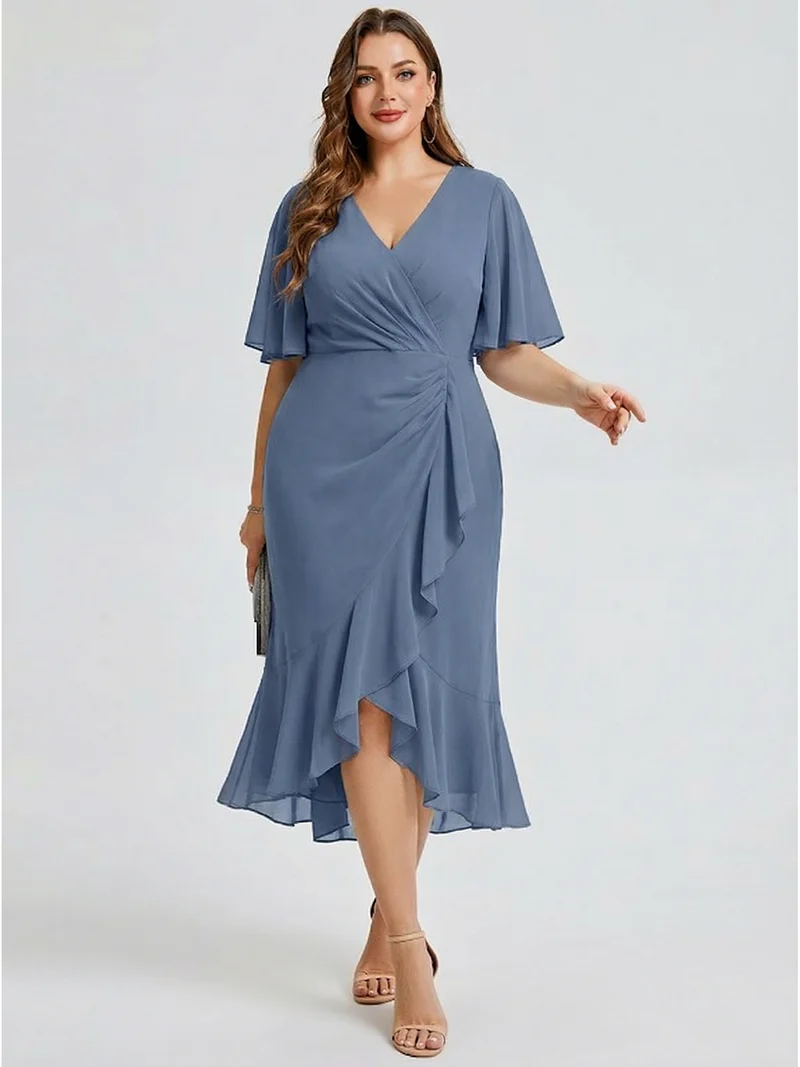 pretty FLORENCIA|Robe sirène en mousseline imprimée grande taille