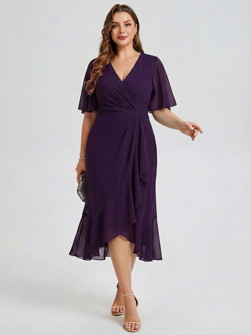 pretty FLORENCIA|Robe sirène en mousseline imprimée grande taille