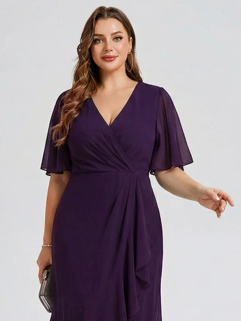 pretty FLORENCIA|Robe sirène en mousseline imprimée grande taille