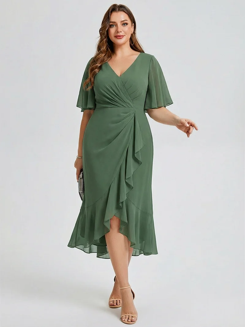 pretty FLORENCIA|Robe sirène en mousseline imprimée grande taille