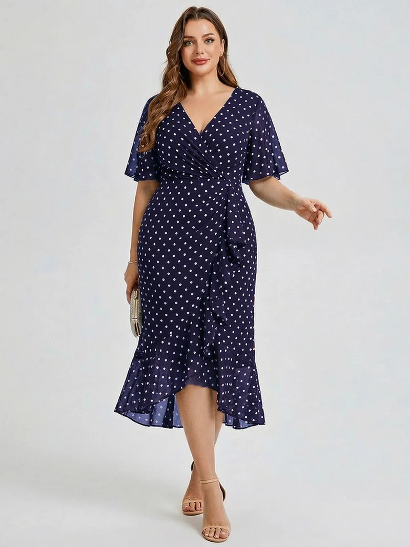 pretty FLORENCIA|Robe sirène en mousseline imprimée grande taille