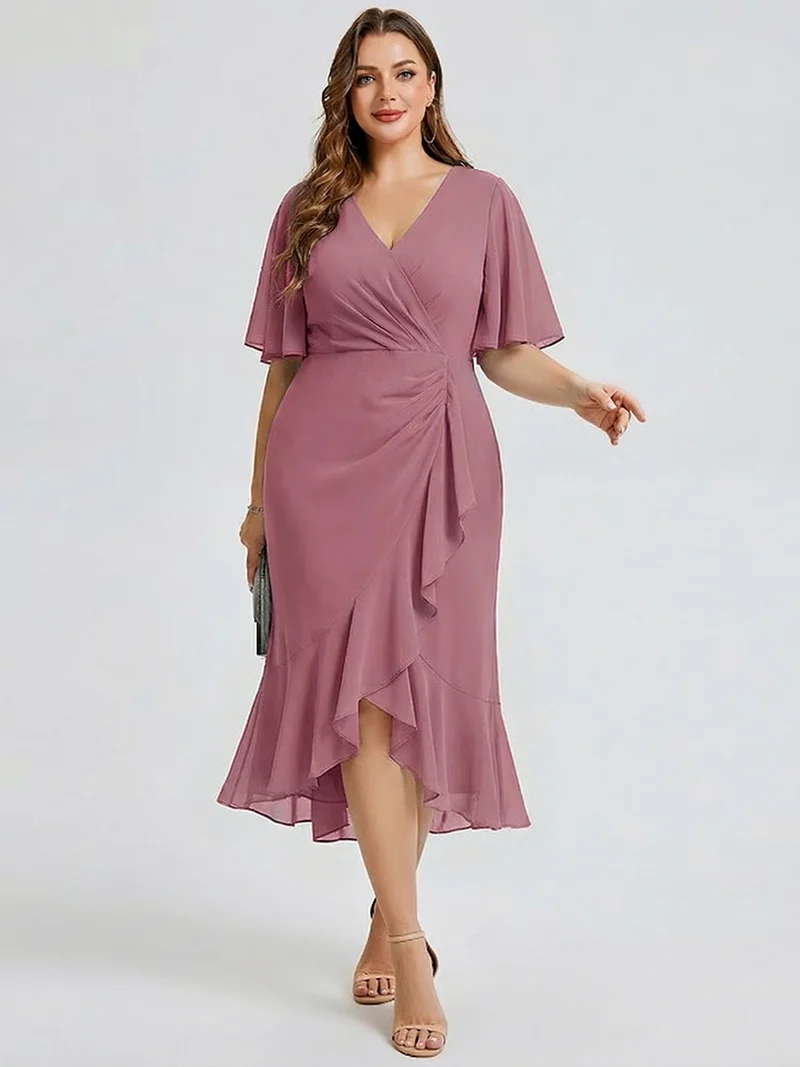 pretty FLORENCIA|Robe sirène en mousseline imprimée grande taille