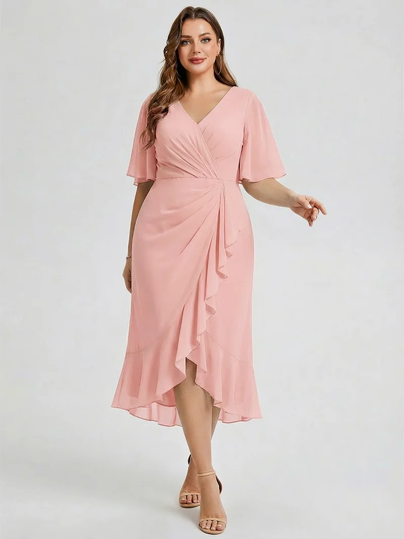 pretty FLORENCIA|Robe sirène en mousseline imprimée grande taille