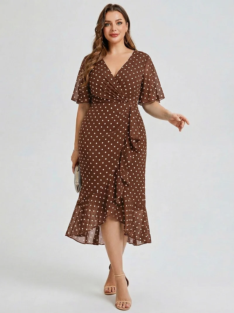 pretty FLORENCIA|Robe sirène en mousseline imprimée grande taille