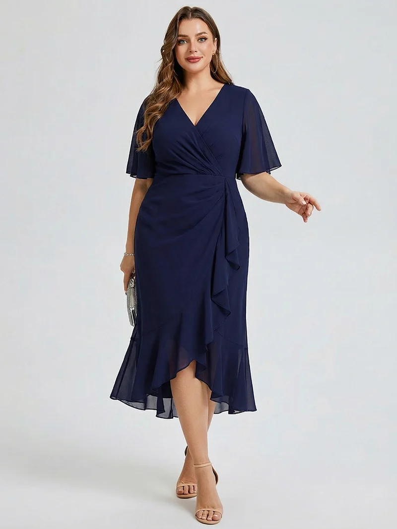 pretty FLORENCIA|Robe sirène en mousseline imprimée grande taille
