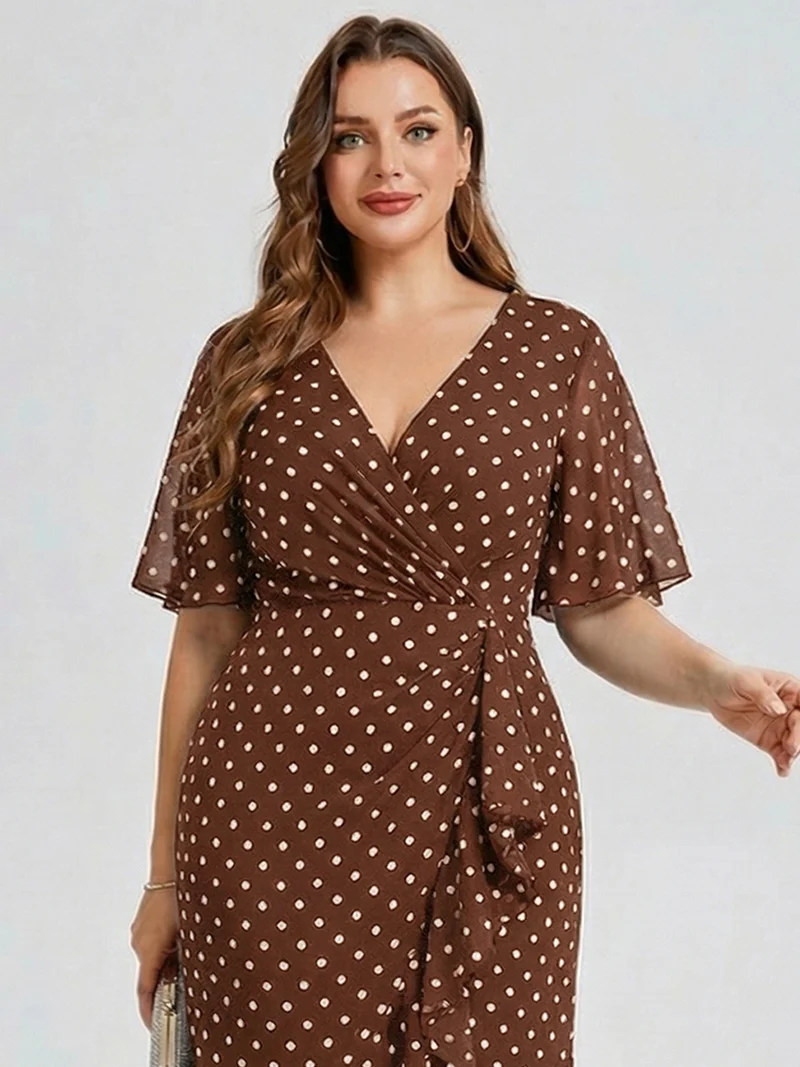 pretty FLORENCIA|Robe sirène en mousseline imprimée grande taille