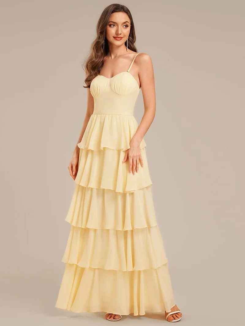 ever ROSALYN|Robe d?¡¥invitée de mariage élégante en mousseline à volants