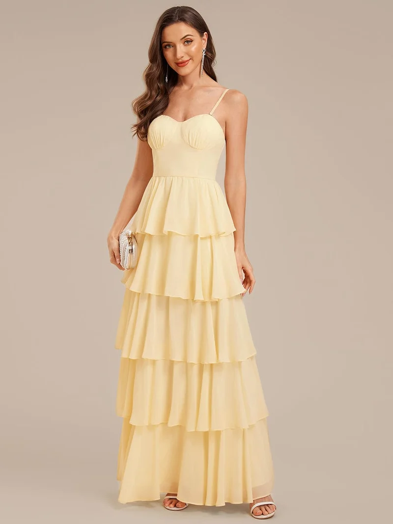 ever ROSALYN|Robe d?¡¥invitée de mariage élégante en mousseline à volants