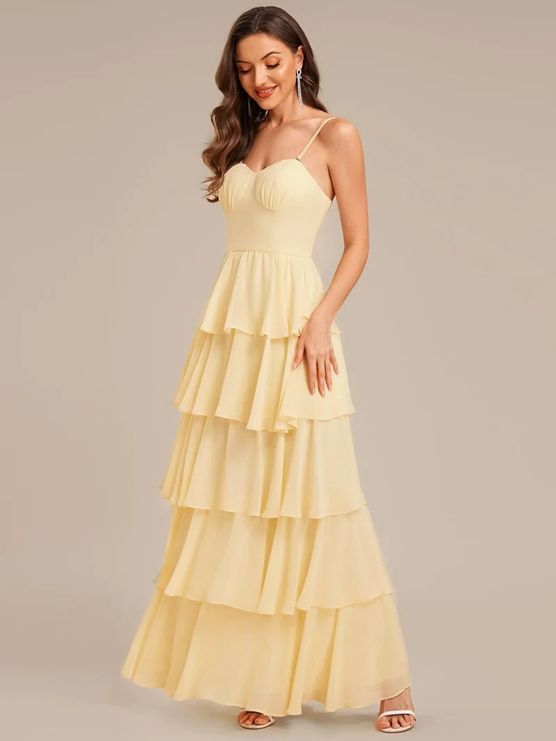 ever ROSALYN|Robe d?¡¥invitée de mariage élégante en mousseline à volants