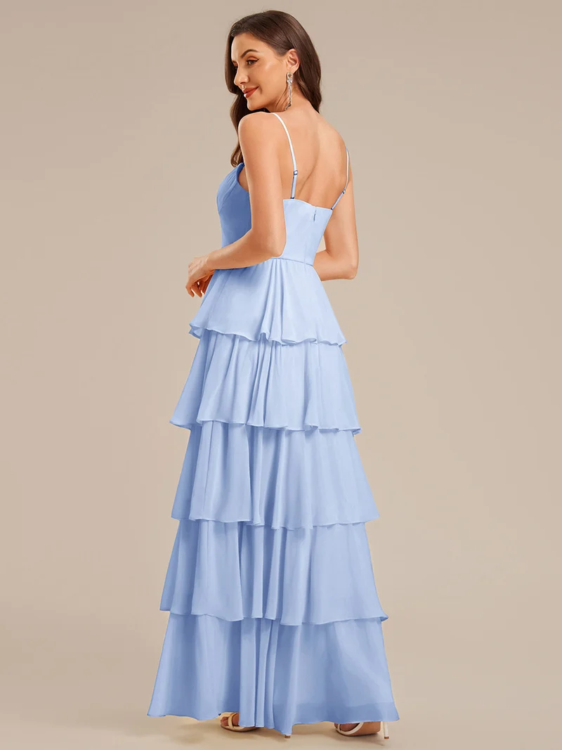 ever ROSALYN|Robe d?¡¥invitée de mariage élégante en mousseline à volants