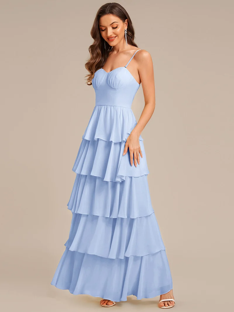 ever ROSALYN|Robe d?¡¥invitée de mariage élégante en mousseline à volants