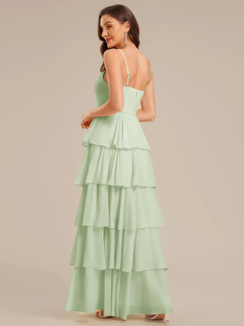 ever ROSALYN|Robe d?¡¥invitée de mariage élégante en mousseline à volants