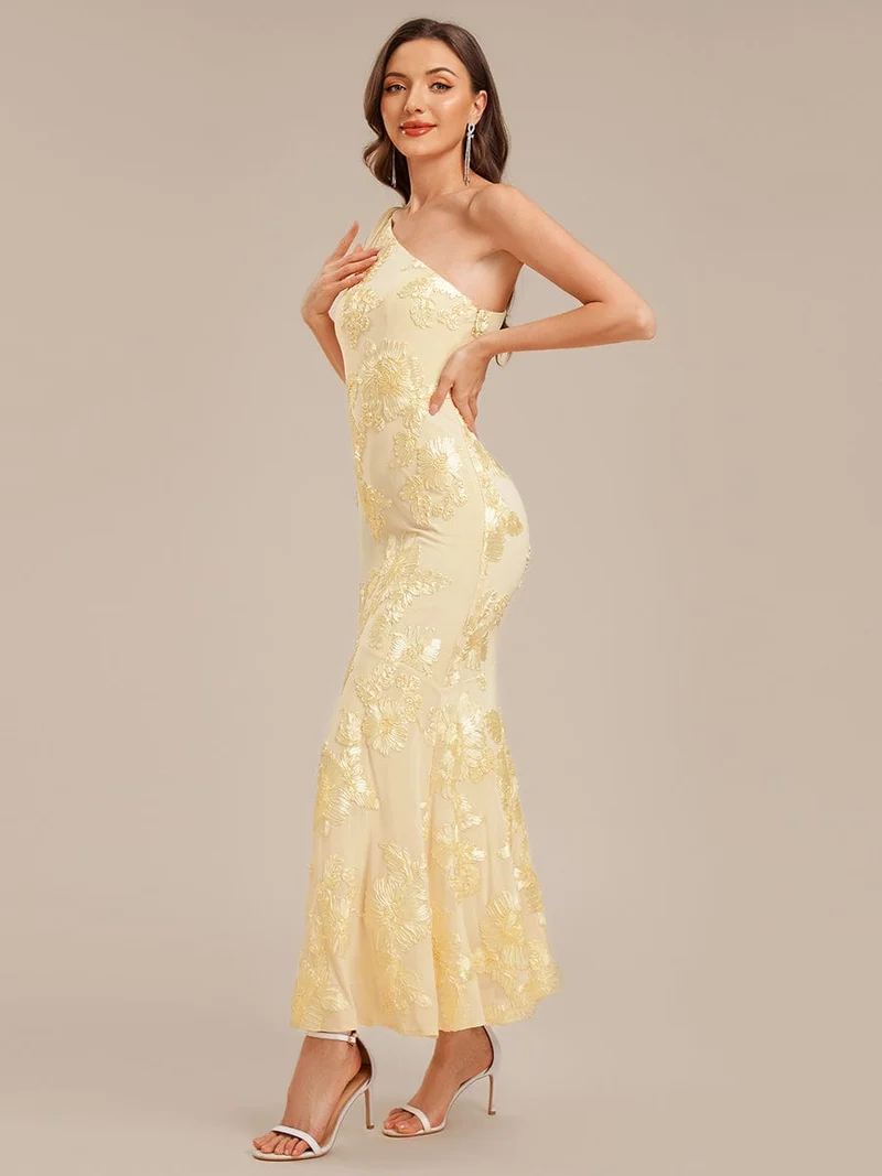 ever ARCELIA|Robe de soirée sirène à une épaule et paillettes