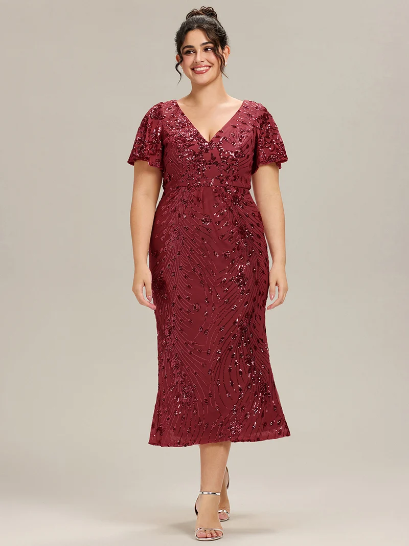 ever PALMER|Robe de soirée sirène à sequins grande taille