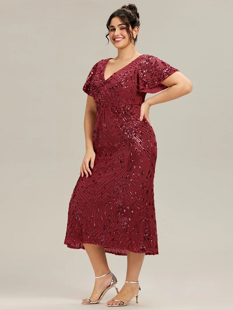 ever PALMER|Robe de soirée sirène à sequins grande taille