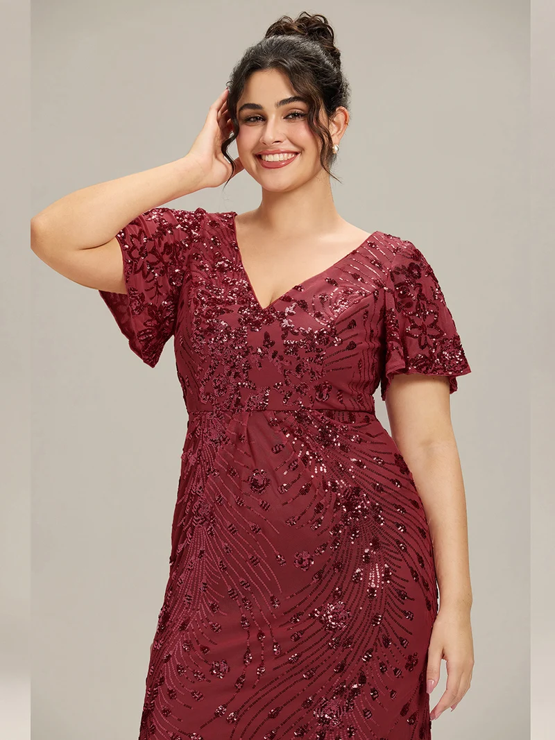 ever PALMER|Robe de soirée sirène à sequins grande taille
