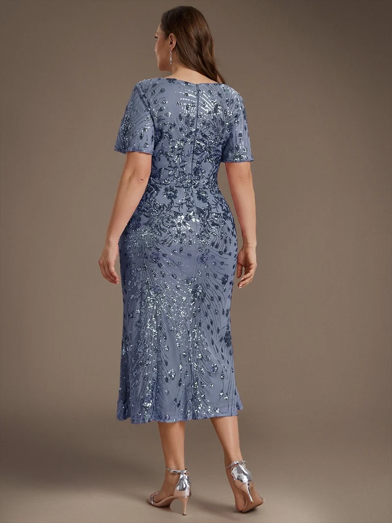 ever PALMER|Robe de soirée sirène à sequins grande taille