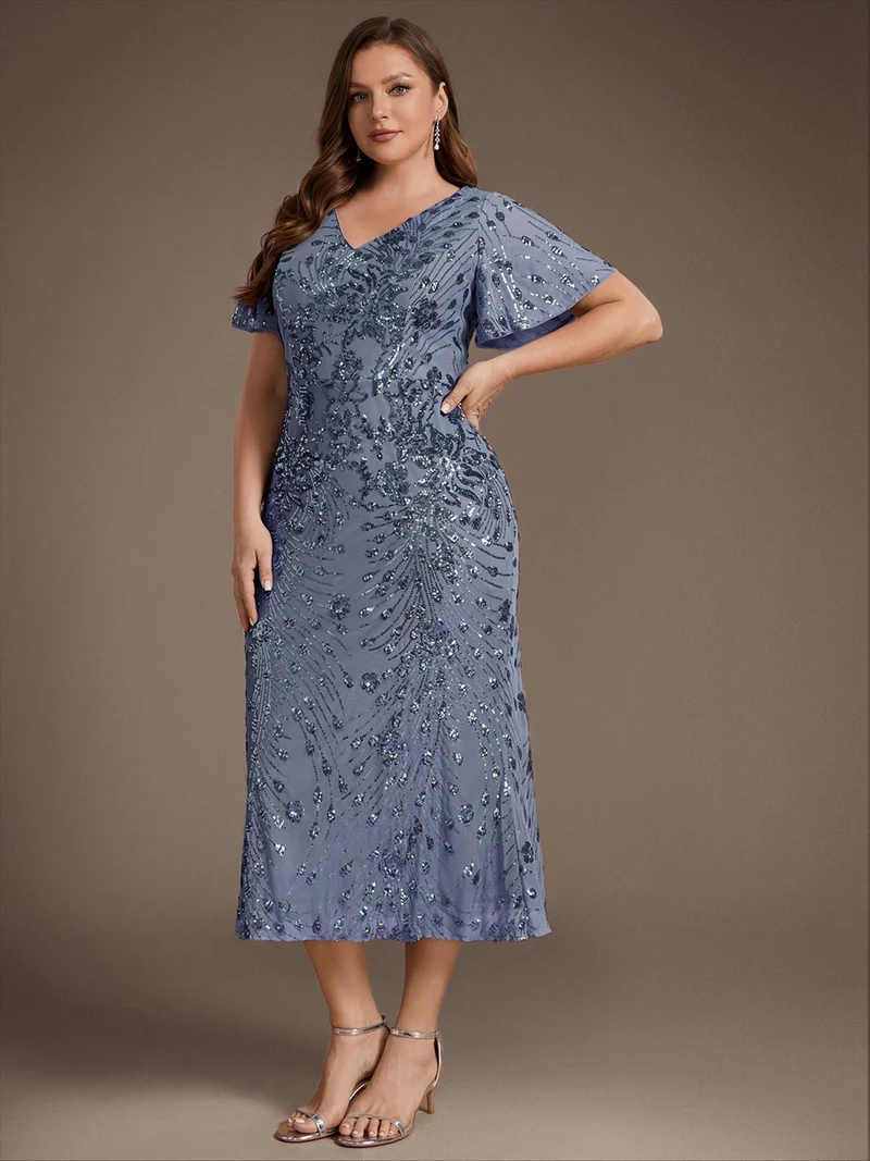 ever PALMER|Robe de soirée sirène à sequins grande taille