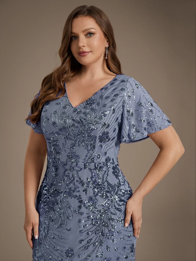 ever PALMER|Robe de soirée sirène à sequins grande taille