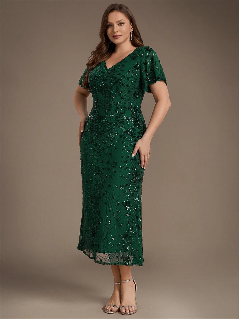 ever PALMER|Robe de soirée sirène à sequins grande taille