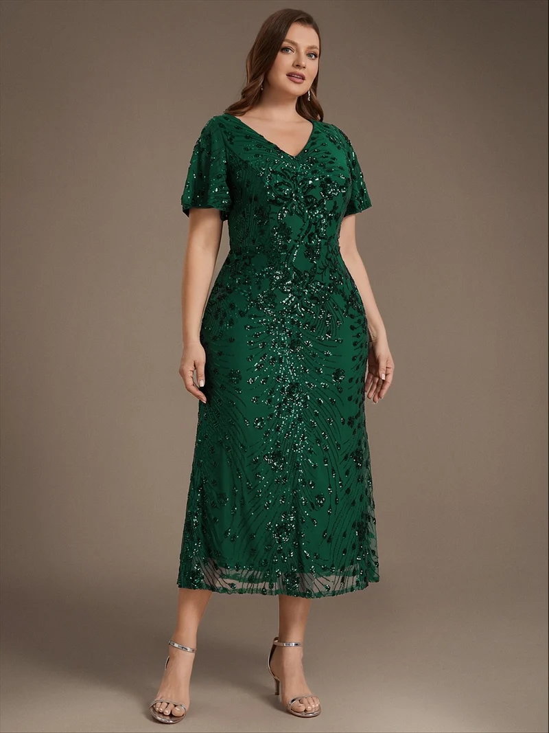 ever PALMER|Robe de soirée sirène à sequins grande taille
