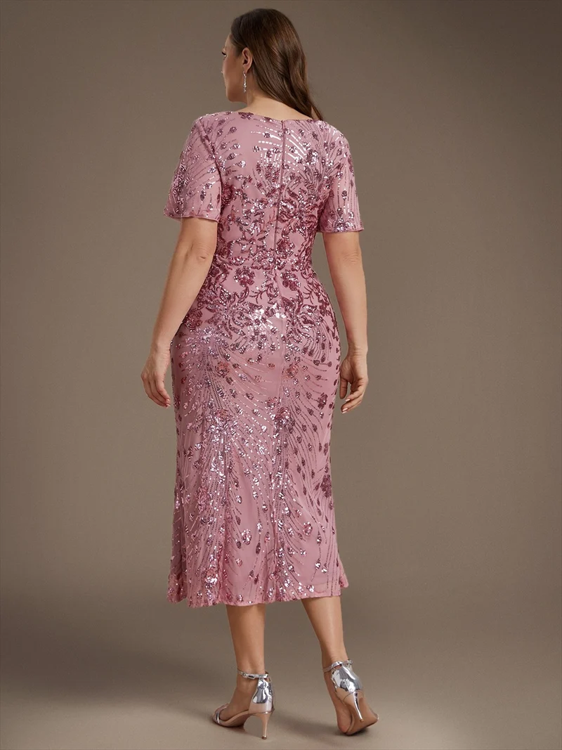 ever PALMER|Robe de soirée sirène à sequins grande taille