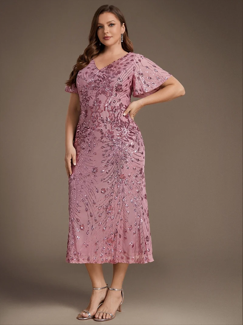 ever PALMER|Robe de soirée sirène à sequins grande taille
