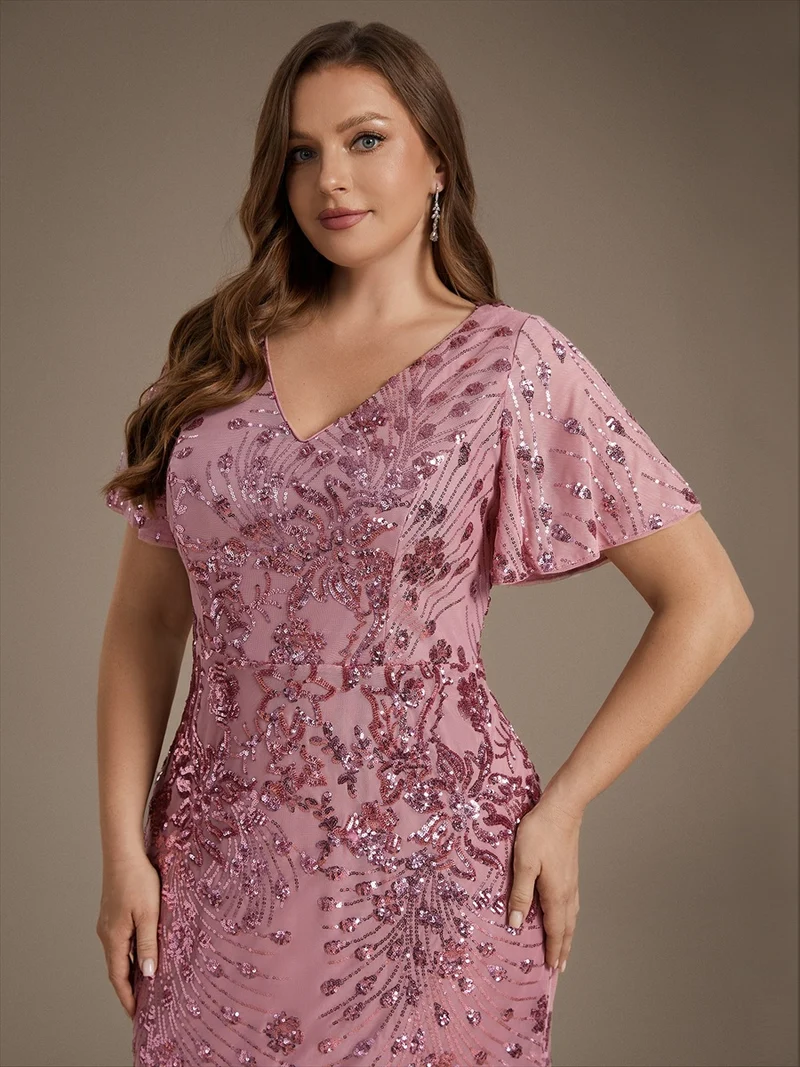 ever PALMER|Robe de soirée sirène à sequins grande taille