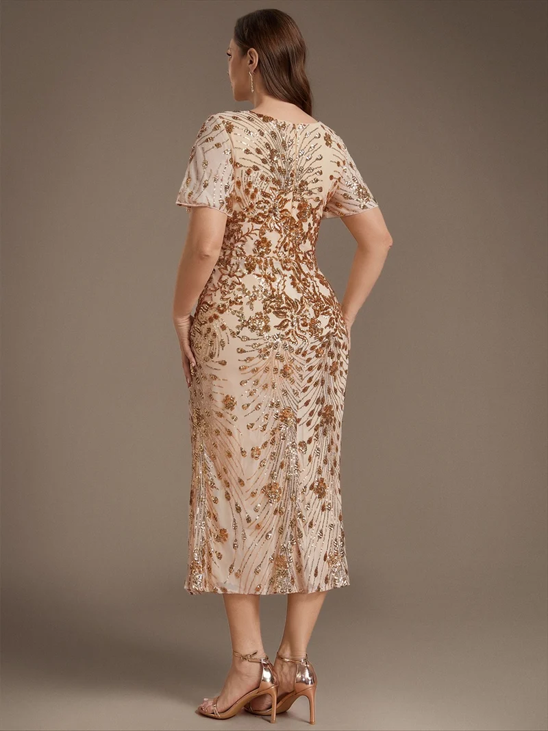 ever PALMER|Robe de soirée sirène à sequins grande taille