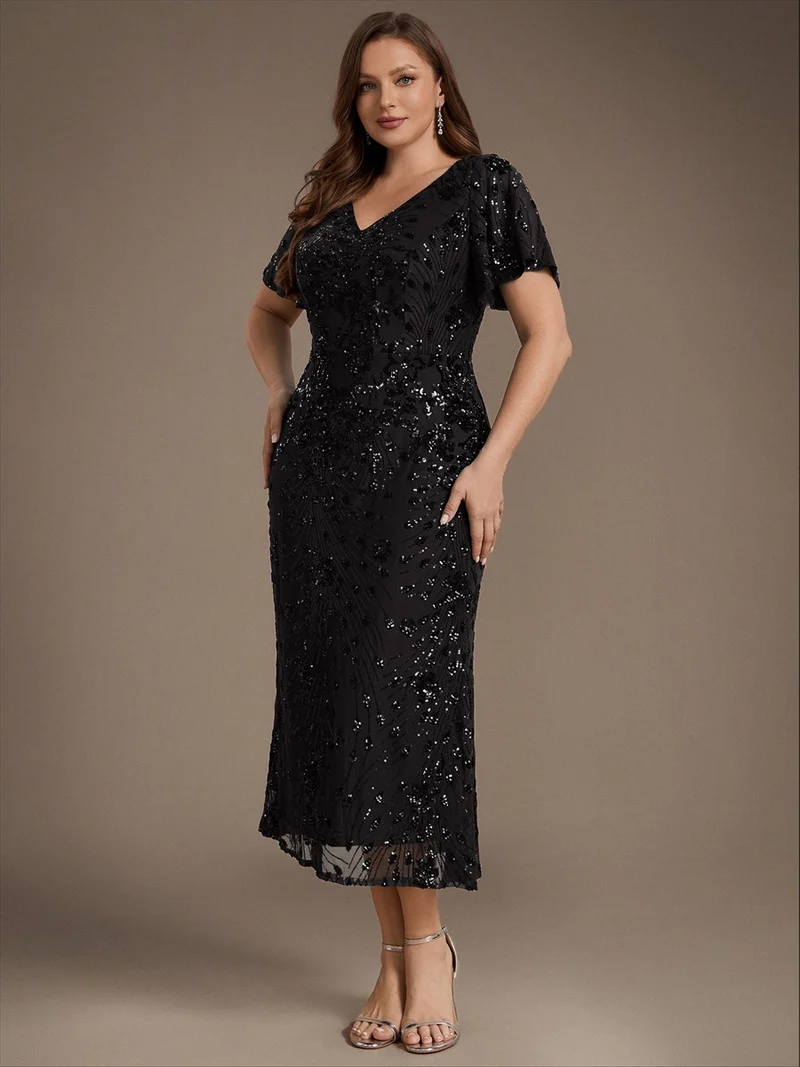 ever PALMER|Robe de soirée sirène à sequins grande taille