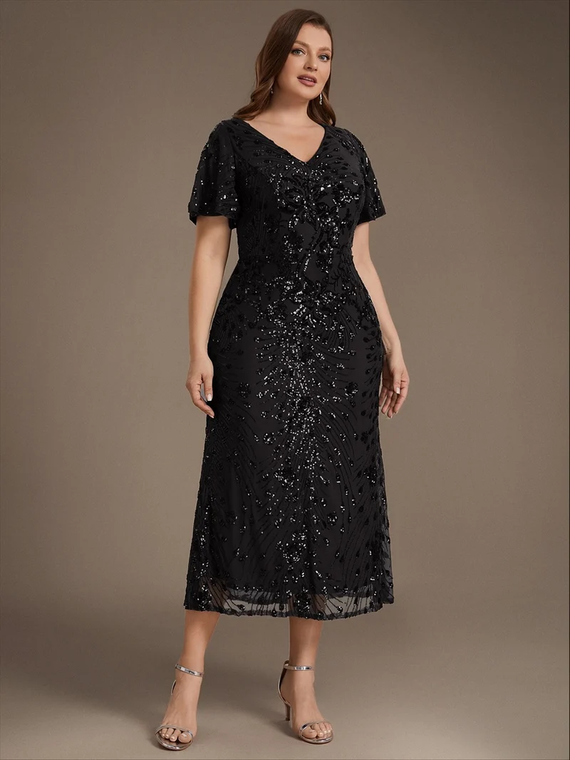 ever PALMER|Robe de soirée sirène à sequins grande taille