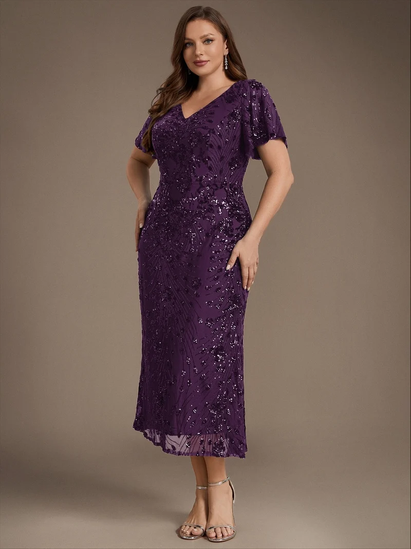 ever PALMER|Robe de soirée sirène à sequins grande taille