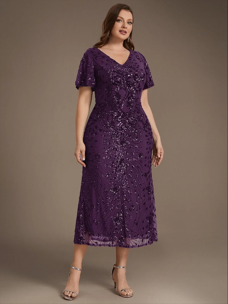 ever PALMER|Robe de soirée sirène à sequins grande taille