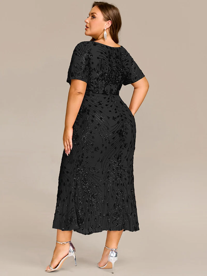 pretty HAYLEN|Robe de mariée formelle à paillettes grande taille