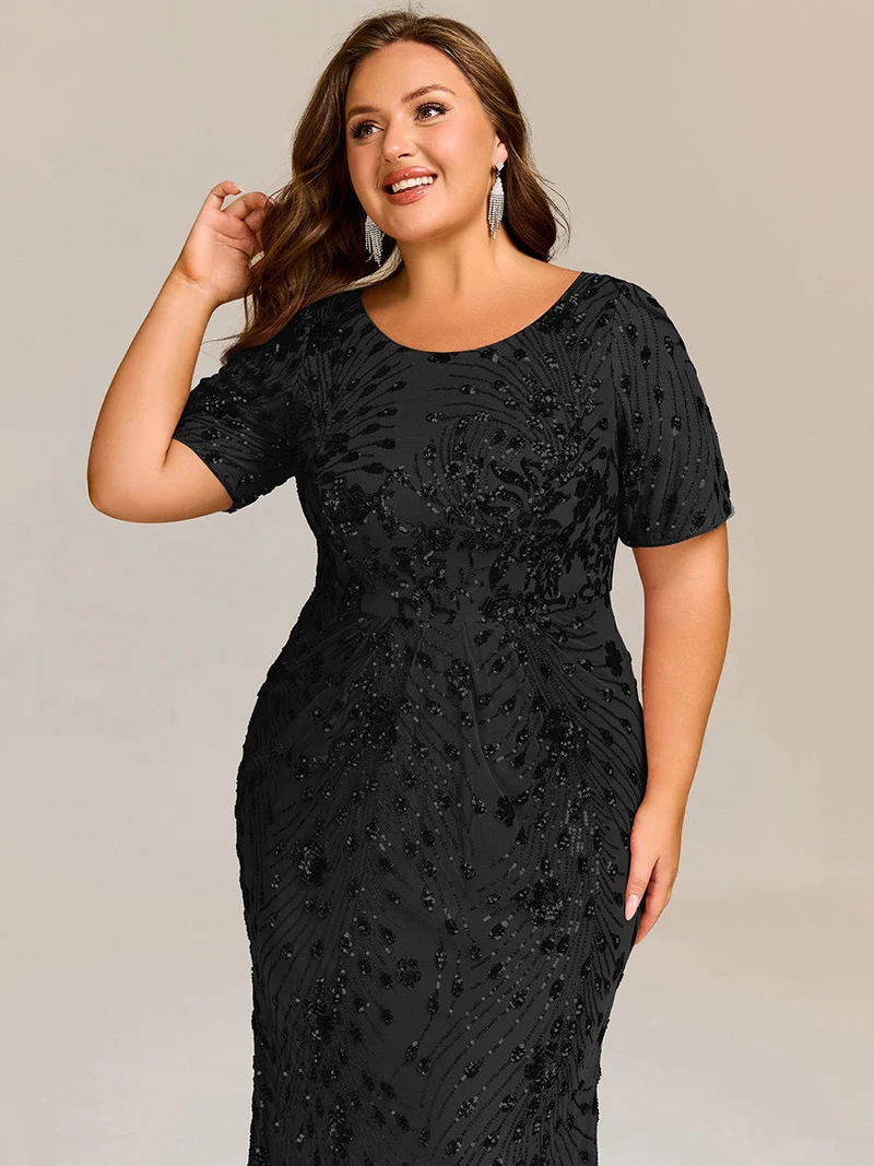 pretty HAYLEN|Robe de mariée formelle à paillettes grande taille