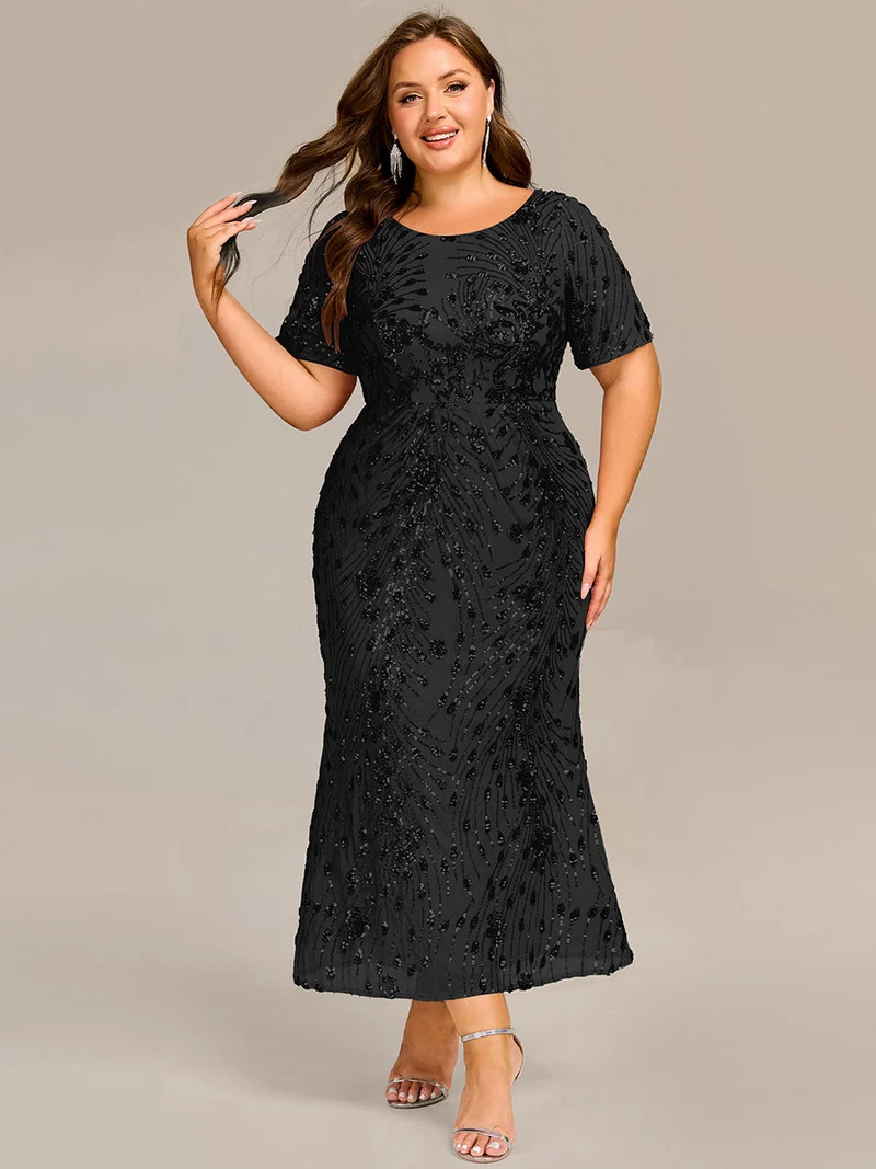 pretty HAYLEN|Robe de mariée formelle à paillettes grande taille