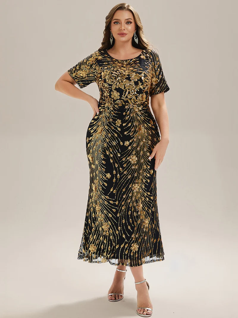 pretty HAYLEN|Robe de mariée formelle à paillettes grande taille