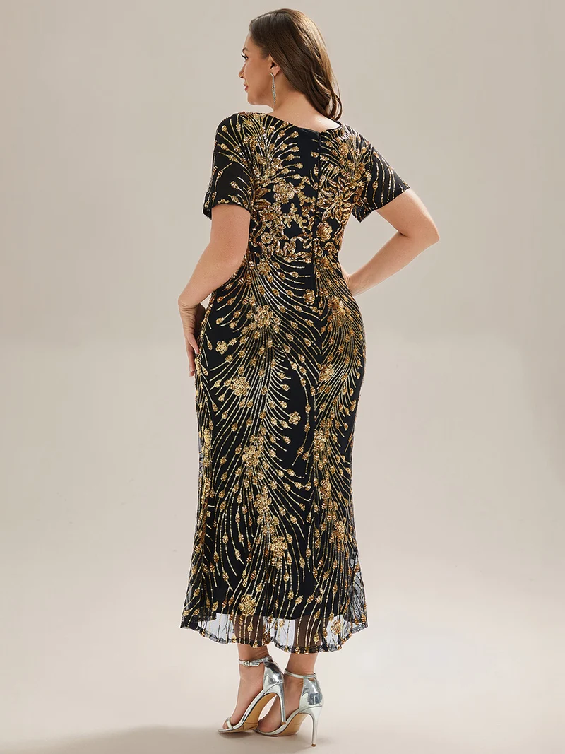 pretty HAYLEN|Robe de mariée formelle à paillettes grande taille