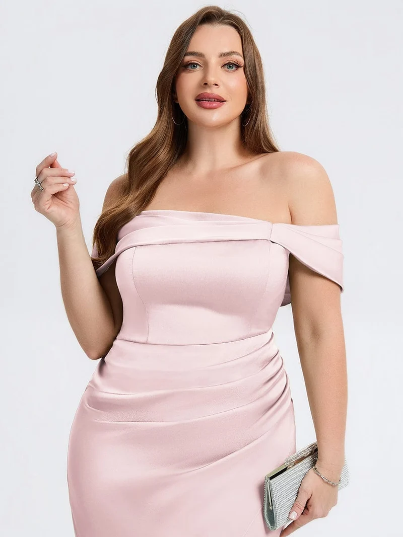 pretty DIANELLE|Robe de mariée fendue en satin grande taille