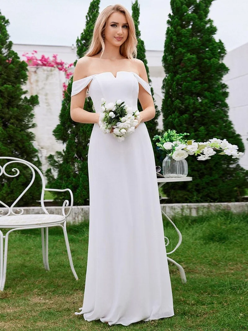 Robe de demoiselle d'honneur en mousseline à col carré