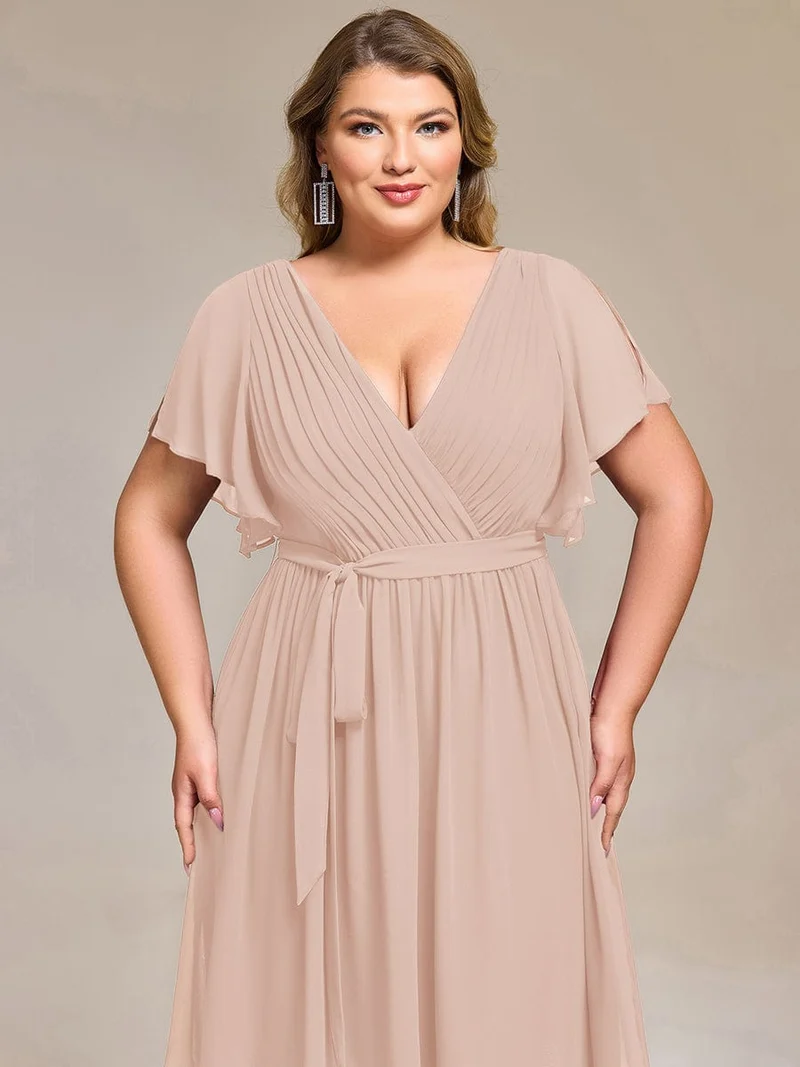 ever HARLOW|Robe d'invitée à jupe trois-quarts en mousseline