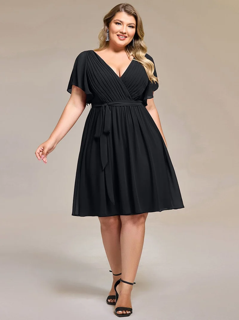 ever HARLOW|Robe d'invitée à jupe trois-quarts en mousseline