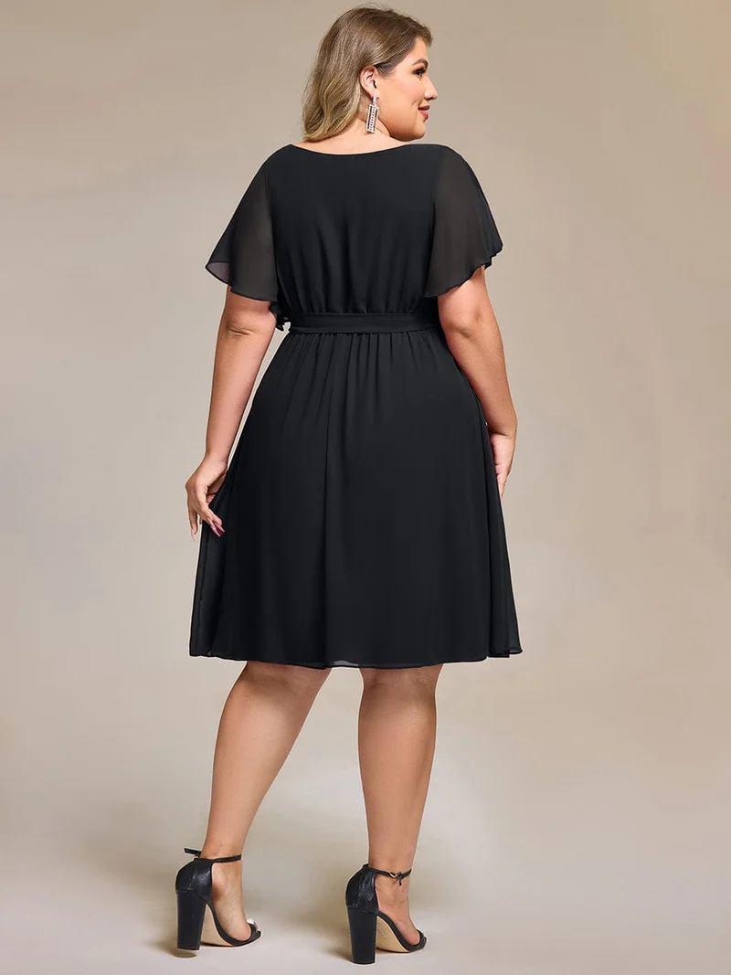 ever HARLOW|Robe d'invitée à jupe trois-quarts en mousseline
